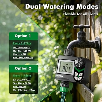 RESTMO Irrigation Timer Zero Pressure Ball Valve Water Timer, Hose Timer
