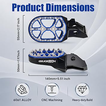 ダブルデッキ 電動ダートバイク フットペグ スプリング付き Surron Ultra Bee、CNC 6061 アルミニウム+ステンレススチール フットレスト ペダル フットペグ Sur Ron Ultrabee用