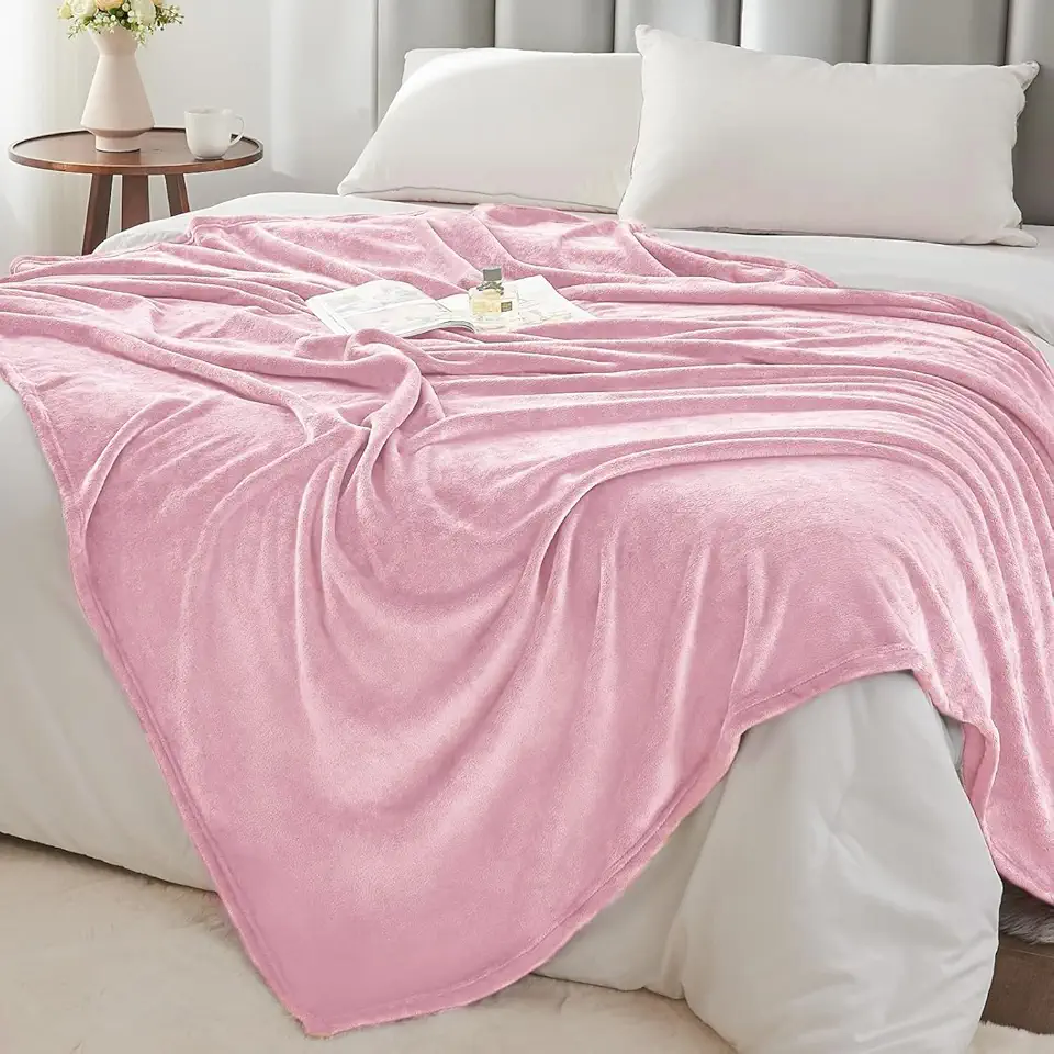 Cobertor Manta Liso Flanelado Aveludado Fleece Mantinha Macia Cama Casal Queen (ROSA)