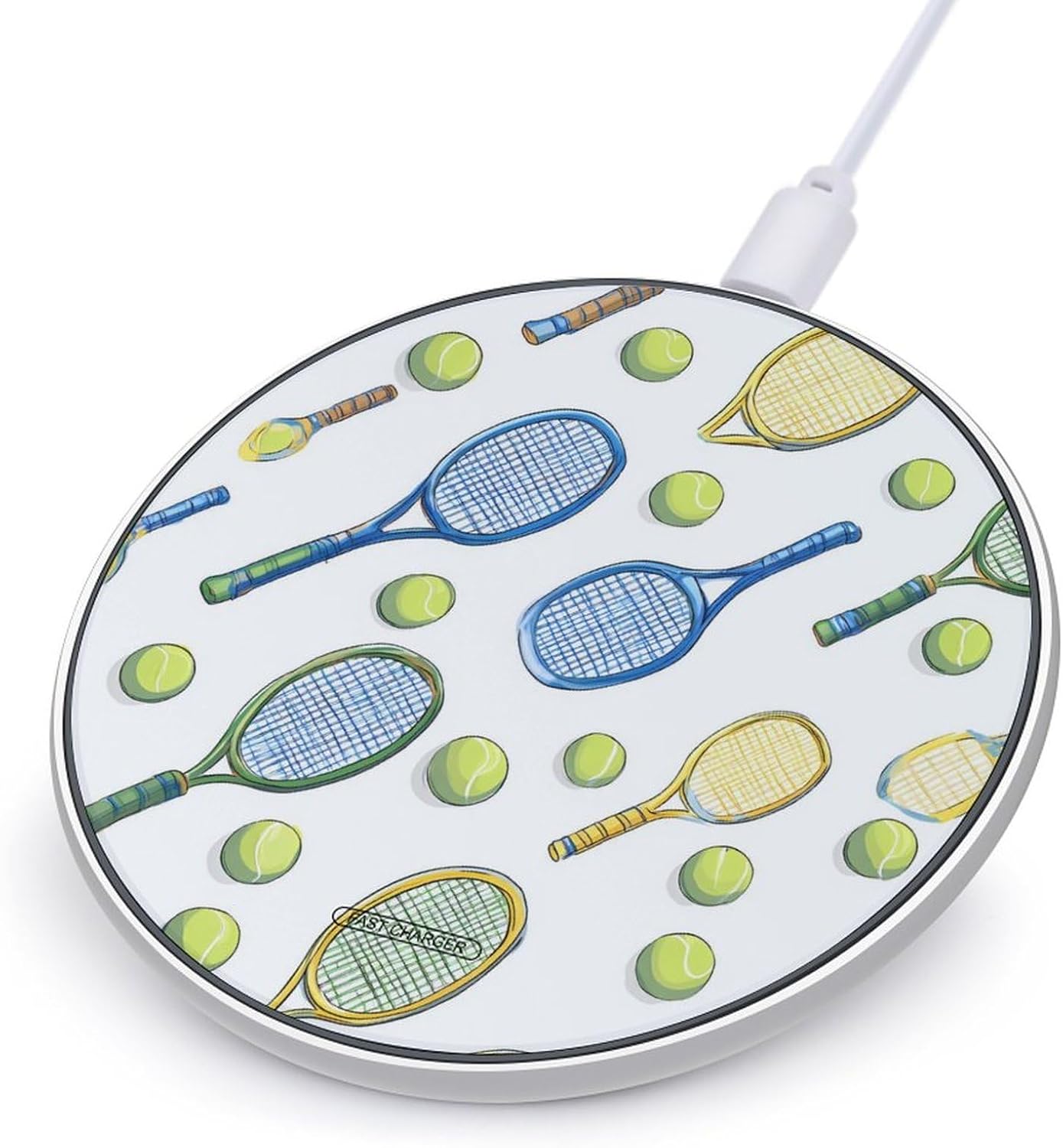 Tennis Rackets and Balls Wireless Charger Portable Charging Pad