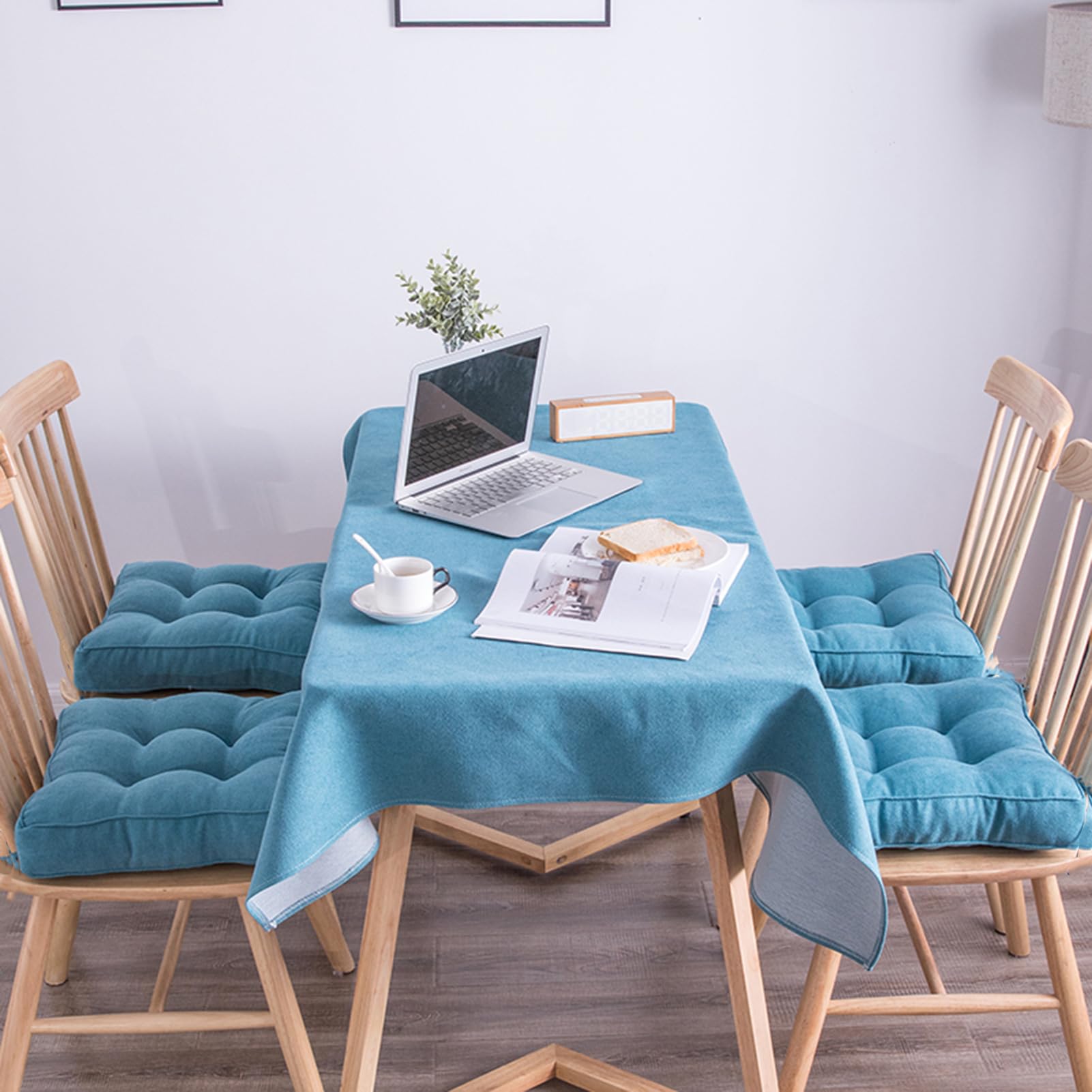 Set di 2 cuscini per alzare l'altezza della seduta, 50 x 50 cm, tessuto di cotone e cotone, imbottitura ideale per soggiorno, cucina, giardino, comodo e