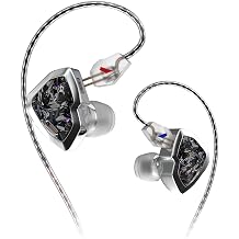 Hidizs My LIN in-Ear Monitor, 10.2mm Dual-Magnetic Drivers 1DD+1BA Silvercore Hybird IEMs Wired, Zinc Alloy Integrated Molding, 3 Pneumatic Filters, Detachable 3.5mm OFC Cable