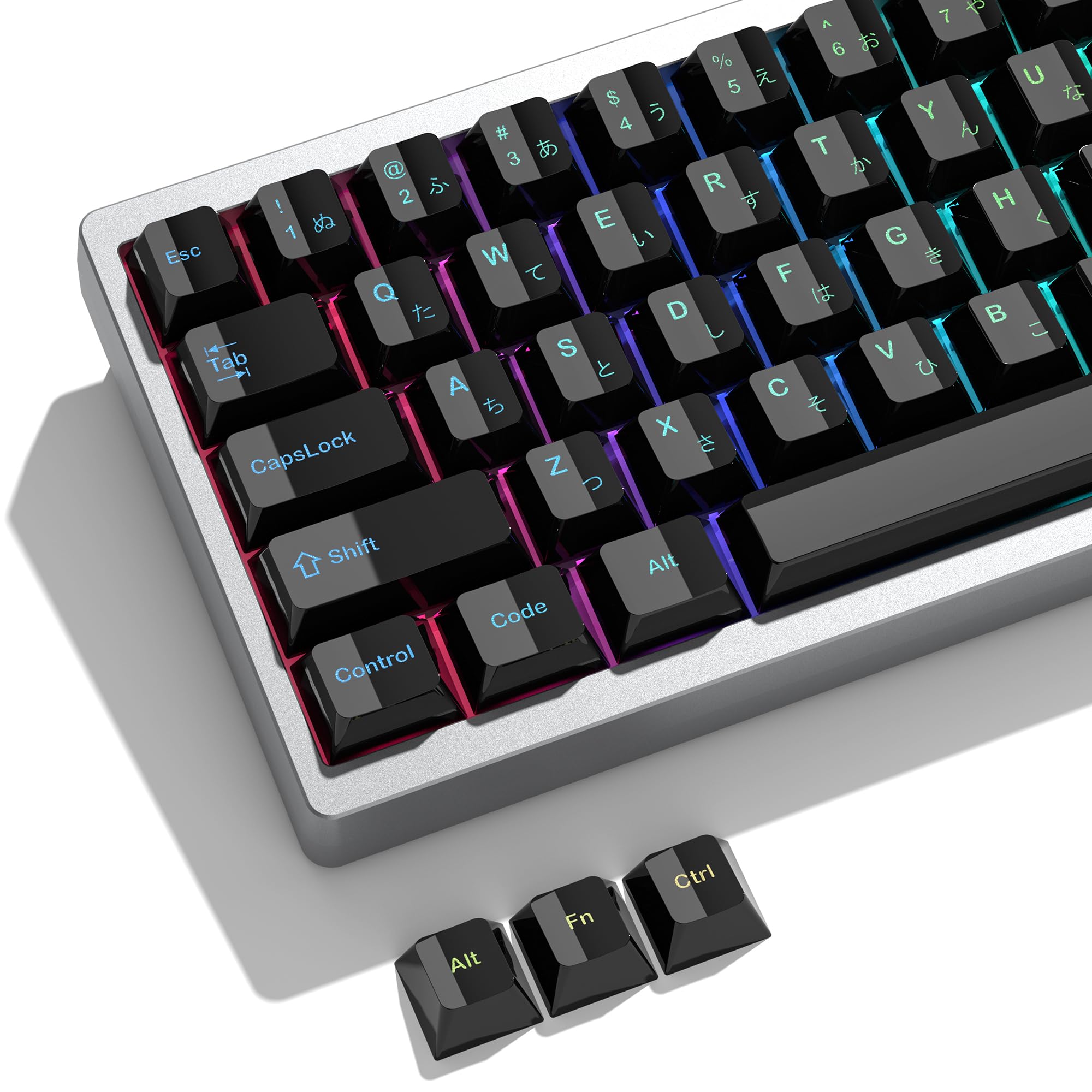 Womier Black Keycaps for Mechanical Keyboard, Ceramic Style Keycaps Set