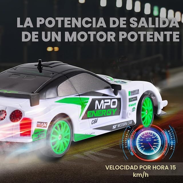 Foto 3 de 6 de Siereolly Coche de derrape teledirigido a escala 1:24, 2,4 GHz, 15 km/h, tracción en las 4 ruedas