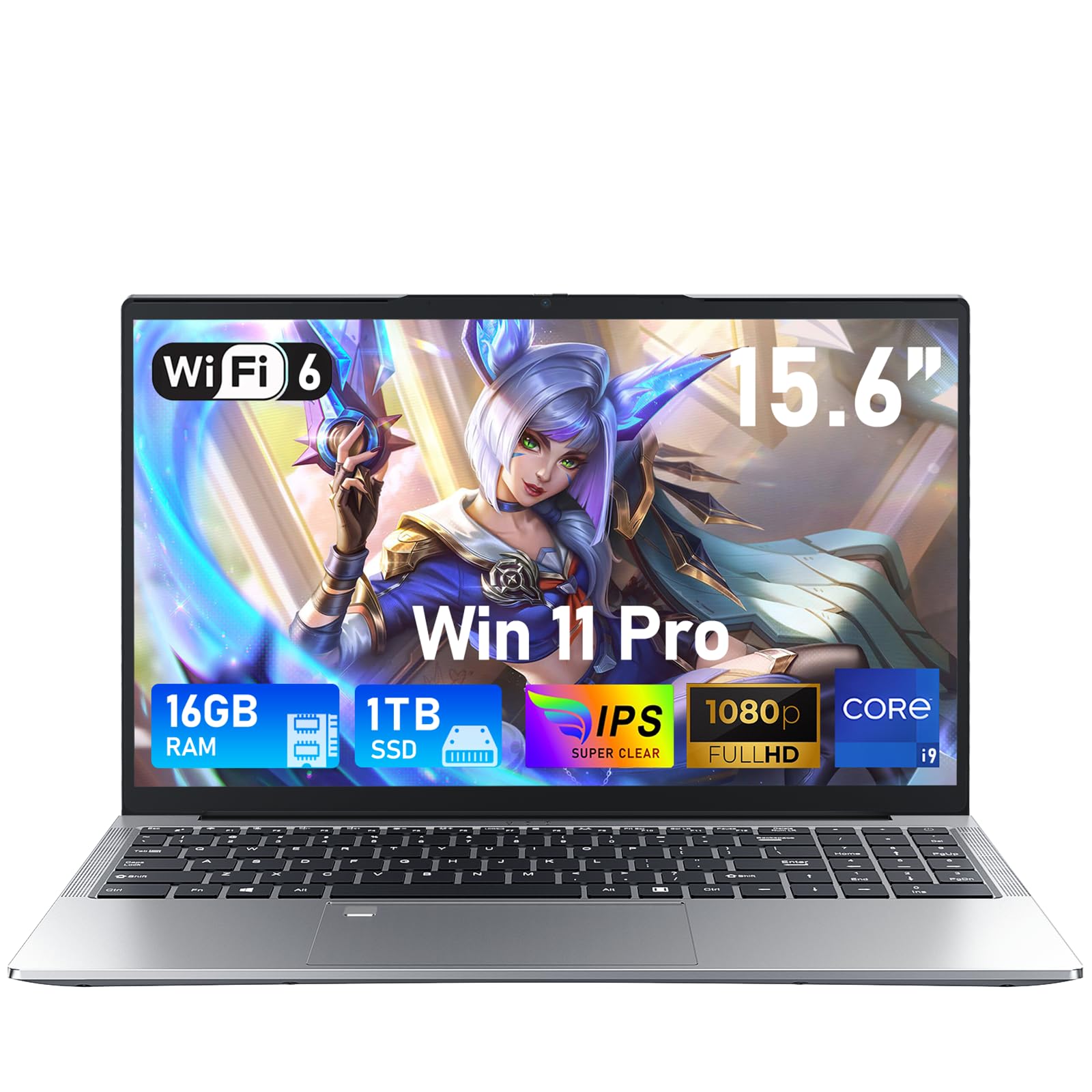 FUNYET 2025 Laptop 15.6 Inch Gaming Laptop Core i9-11900H 16GB RAM 1TB SSD Win 11 Screen 1920×1080 FHD HDMI & Type-C WiFi 6 BT 5.2 USB 3.0 RJ45 Backlit Keyboard Convertible 180°