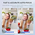 TOALLIN 2K QHD Webcam with Windows Hello, Facial Recognition Web Camera, 5 Million Pixels, Auto-Focus Computer Camera, USB Webcam with Microphone & Privacy Shutter