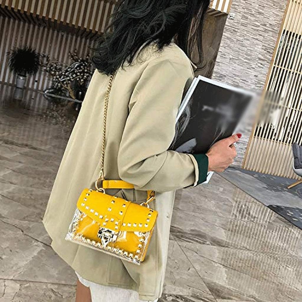 Transparent Candy Color Tote Bag - Jelly Girl Mini Chain Shoulder Messenger Purse Wallet