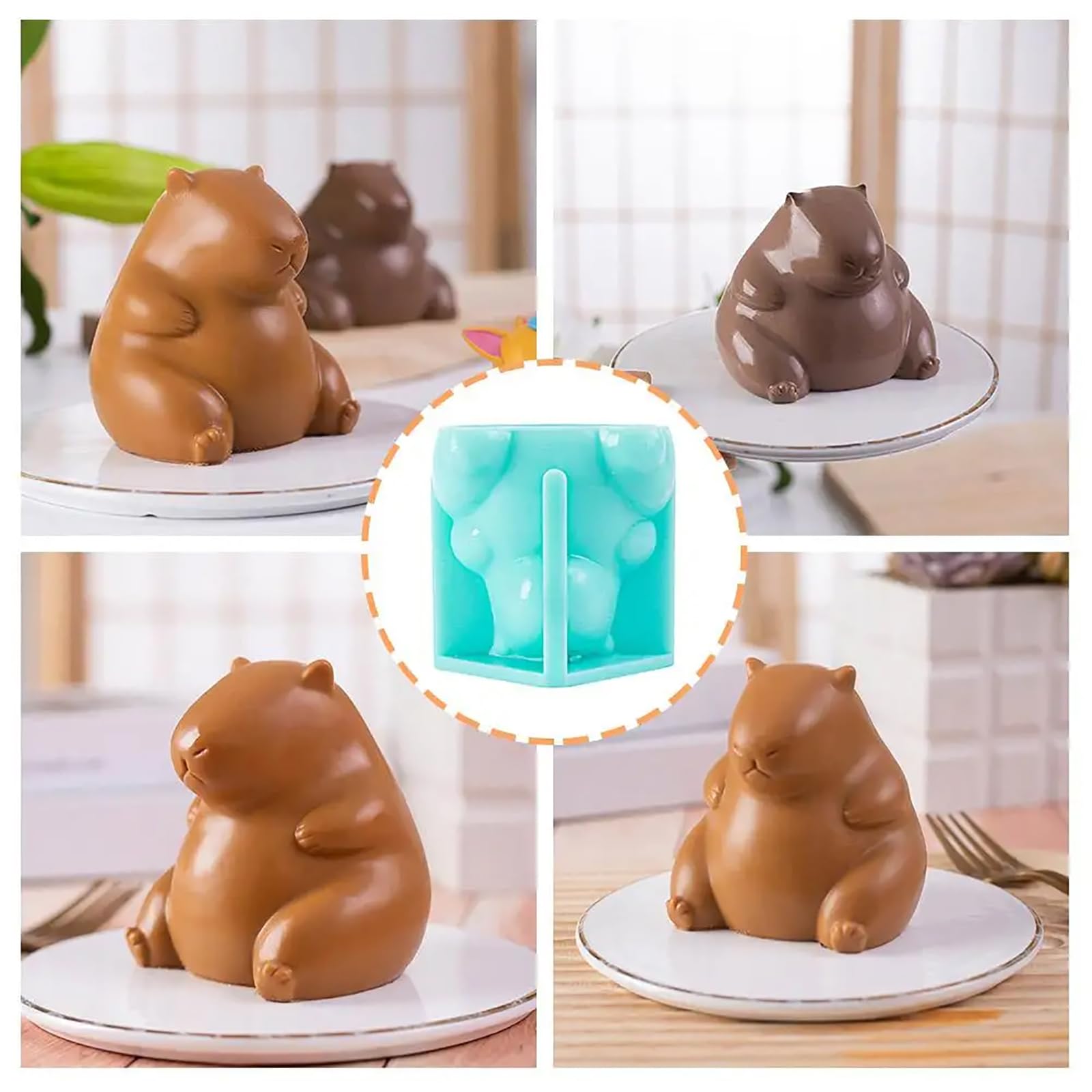 Moule à Gâteau En Silicone En Forme De Capybara - Anti-adhésif, Résistant à La Chaleur (-40°C à 200°C) - Parfait Pour Cheesecakes, Chocolats, Savons - 9