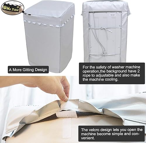 Miniatura 5 de Cubierta de lavadora portátil,Cubierta de la secadora de la lavadora de carga superior,Cubierta impermeable de la lavadora completamente