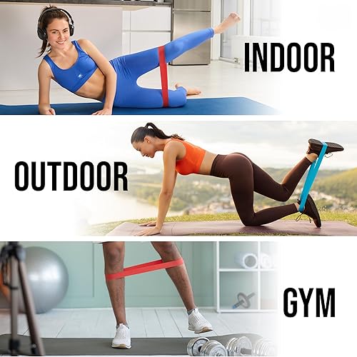 Miniatura 5 de Medstation Juego de 5 bandas de resistencia para ejercicio, pilates, yoga y terapia física, látex natural con bolsa de transporte