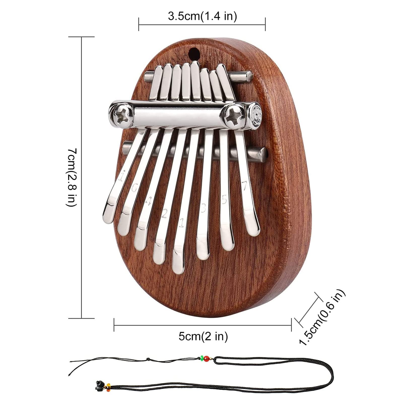 EULAPGOE Kalimba De 8 Teclas – Piano De Pulgar De Madera Maciza, Regalo Musical Para Niños Y Principiantes