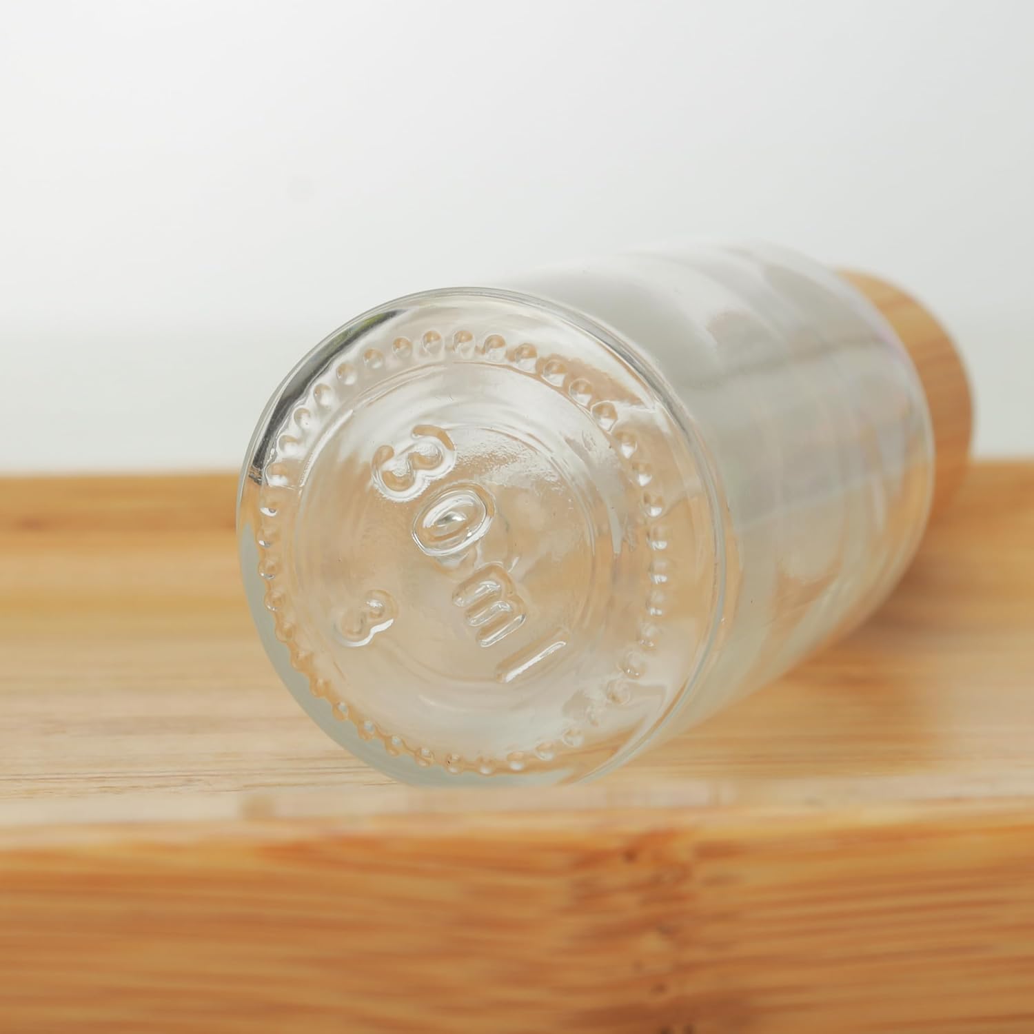 COSIDEA 20pcs Empty Clear Round 30ml 1oz Glass bottle with Bamboo dropper for Serum essence oil bottles container packing