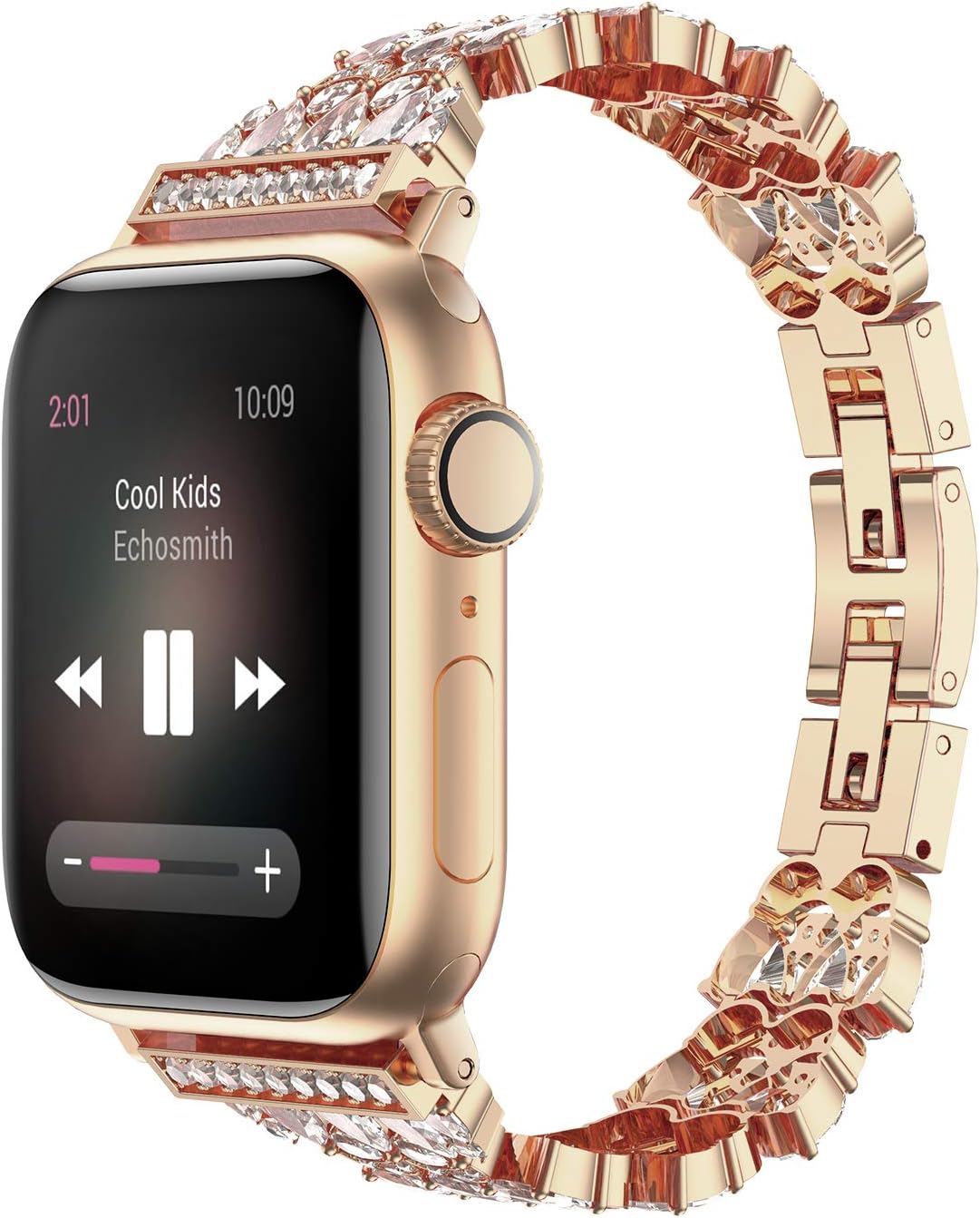 FanTEK for iWatch Band 38mm 40mm, Adjustable Women Dressy Jewelry Stainless Steel