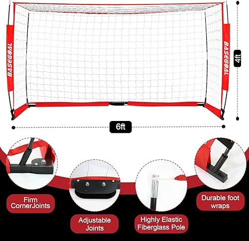 Miniatura 7 de Portería de fútbol, red de fútbol, porteros de fútbol para patio trasero, con marco de arco, base de metal plegable y escalera de agilidad