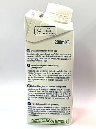 Bridge Organic Almond Drink 6.8 fl oz 200 ml x 2 Pieces