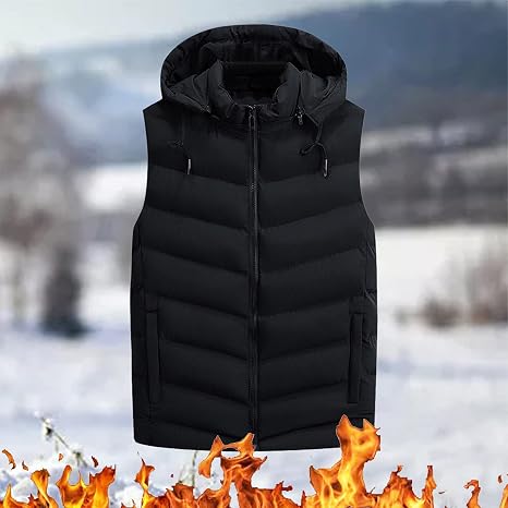 Gilet Smanicato Uomo Invernale – Imbottito 100g, Con Cappuccio, Taglio Casual, Comodo E Lavabile, Perfetto Per La Stagione Fredda