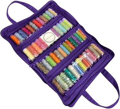 Yazzii 100 Spool Thread Organizer - Thread Holder - Portable Thread Storage Bag Purple