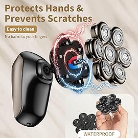 SHPAVVER Head Shavers for Bald Men: 5-in-1 Upgraded Electric Razor - IPX7 Waterproof Shaving Grooming Kit for Balder - Turbo Speed & Precision Blades (Light Black)