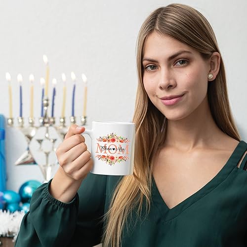 Miniatura 4 de Taza de té con diseño de flores para mamá, taza personalizada para mamá con nombre, taza de café personalizada para madre, regalo para mamá, tazas