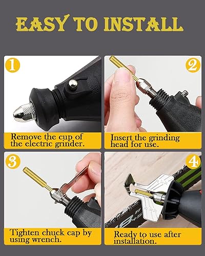 Miniatura 9 de Shitime 21 afiladores de motosierra de diamante de 18 pulgadas, vástago de 18 pulgadas, kit de afilado de motosierra de alta dureza para motosierra,