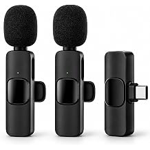 Wireless Lavalier Microphone USB C, Dual Lapel Mic for iPhone 18 17 Android