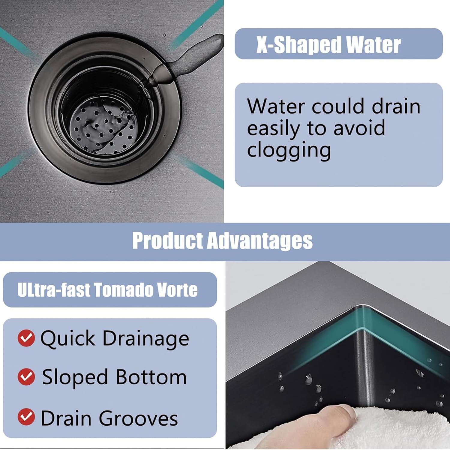 33 x 22 Inch Black Kitchen Sink, Topmount Drop In Stainless Steel Single Bowl Kitchen Sink, 16 Gauge Extra-Thick Modern Bar Prep RV Laundry Sinks with Dish Grid and Basket Strainer,VLSYJ3322BW