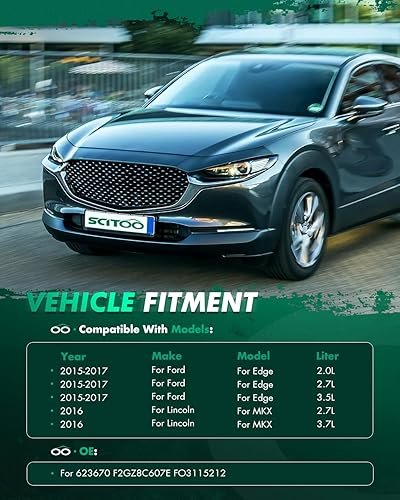 Vista 33 de SCITOO Ventilador de refrigeración del condensador del radiador compatible para Quattro/TT para Passat/Passat CC/Golf/Beetle