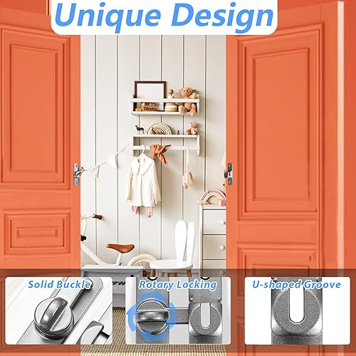 Miniatura 6 de Cerradura de puerta de granero, cerradura de cadena de puerta, cerradura de puerta de tormenta, cerraduras de puerta abatible de 90 o 180 grados,