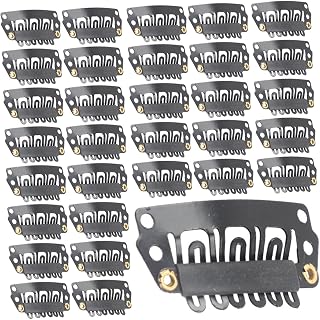 Hair Extension Clips, 100 Pack Medium Carbon Steel Black Wig Holders