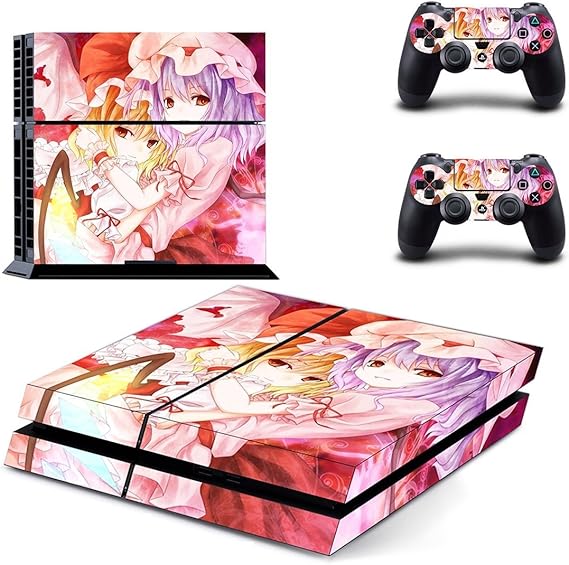 吉田産業 Ps4 スキンシール アニメ プレイステーション4に対応スキンシール アニメ 本体用 コントローラー用 2枚 東方project レミリア フラン Playstation 4