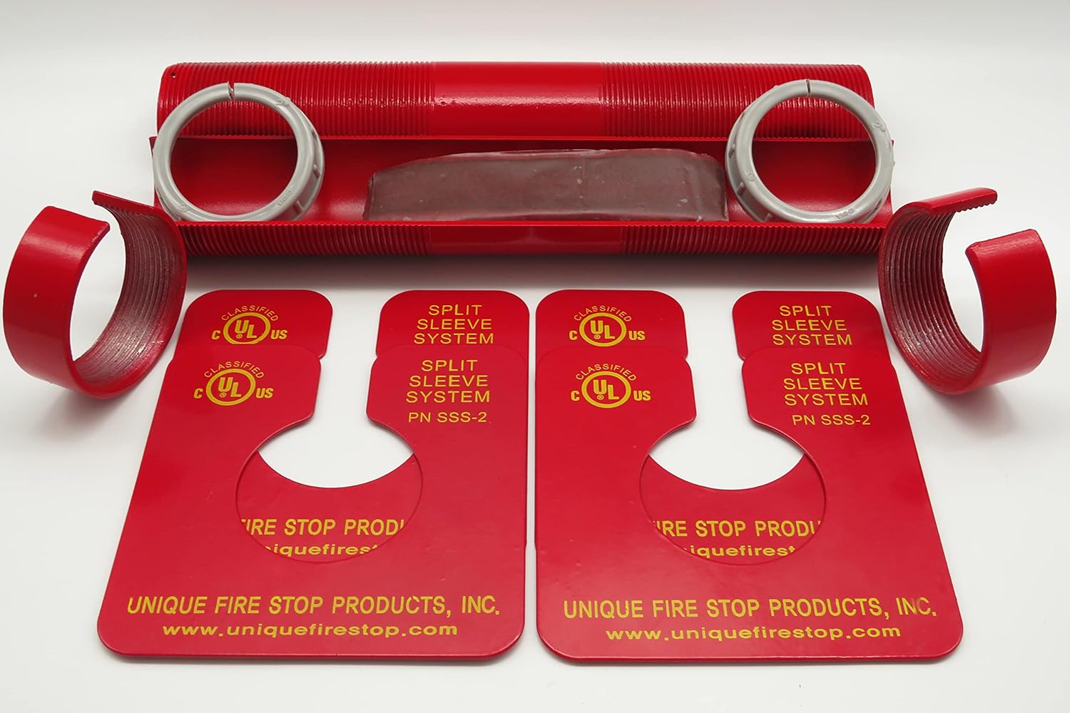 Unique Fire Stop Products- SSS-1 Split Sleeve Firestop System- UL Classified for up to 4 Hours - 1” Diameter