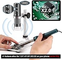 Vista 3 de Ninyoon Microscopio 4K con soporte profesional para iPhone Android PC, 50-1000X Microscopio digital USB endoscopio HD cámara para todos
