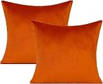 Dark Blue Velvet Cushion Covers Soft Outdoor Decorative Solid Color Throw Pillow Covers Square Home Decor for Couch Sofa Bedroom Car Patio 18"x18" Set of 2