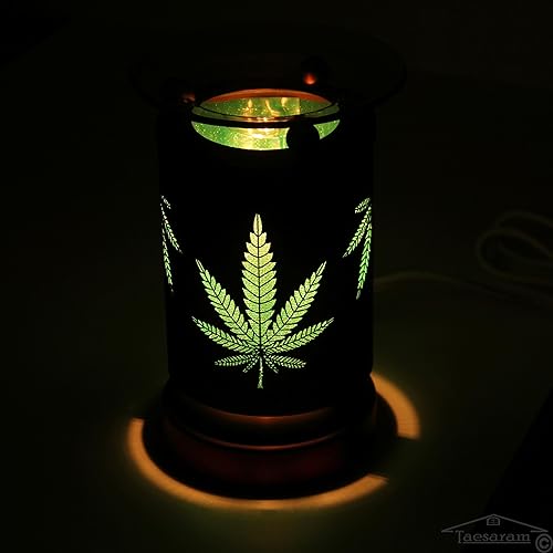 Miniatura 5 de Marihuana Electric Tarta Quemador de Fragancia Lámpara de Aceite o Cera Fundida Calentador Aroma Terapia Lámpara Lámpara de Marihuana (Metal 2)