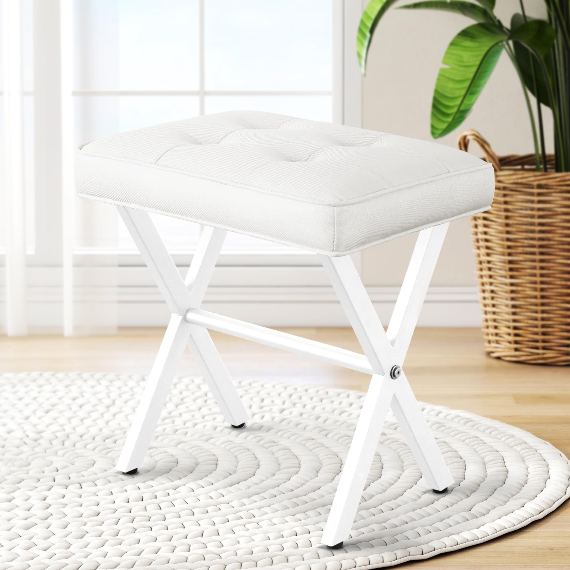 Vanity Chair White Fuzzy Chair With Gold Legs With Wheels White