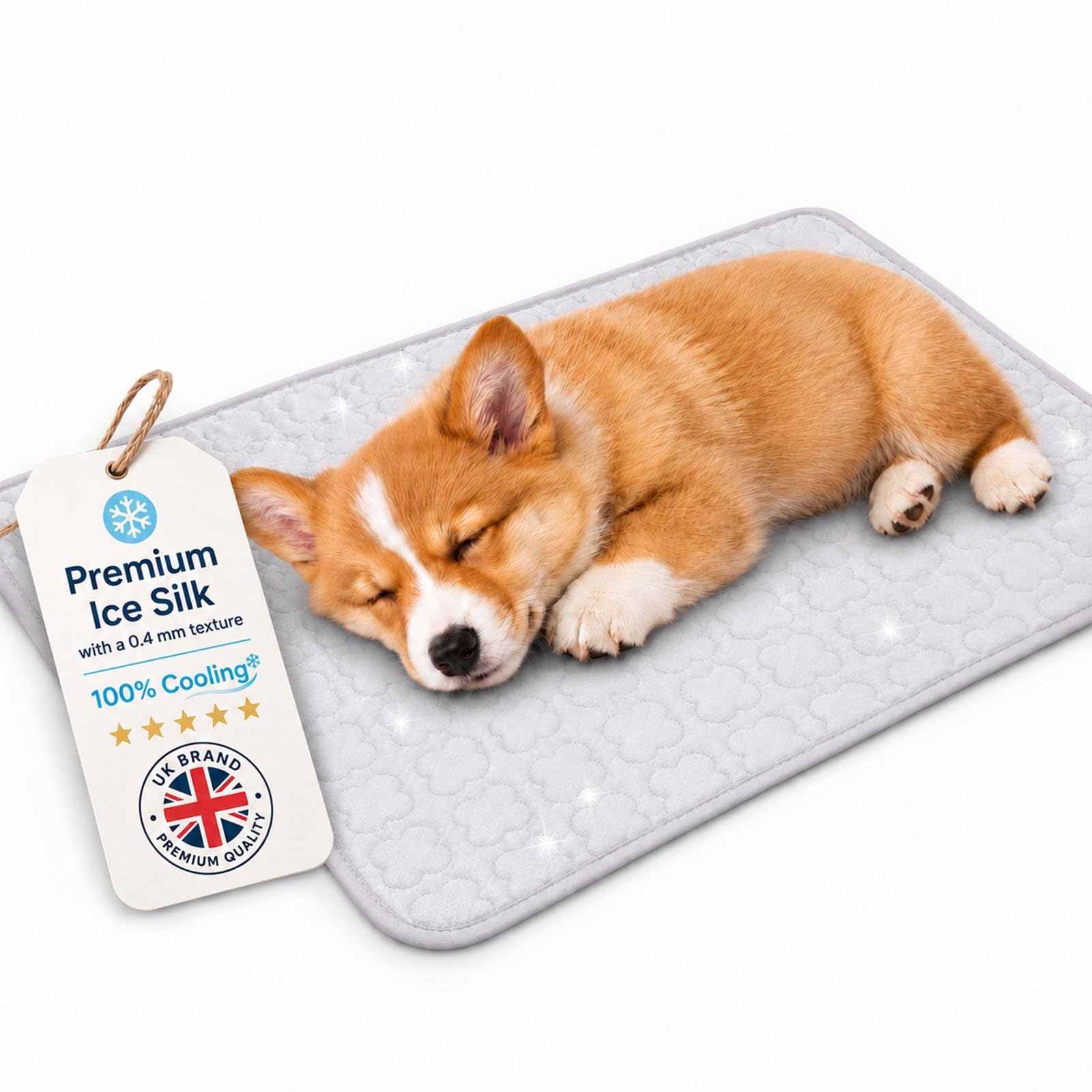 Tomtsucb Dog Cooling Mat XL, Washable Ice Silk Self Cooling Dog Mat Large, Breathable Non Slip for Dogs Large, Cats, Crates, Kennels, Sofa, Car & Garden (Gray,S(50 * 40cm))