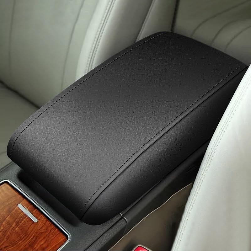 Capa de console e apoio de braço AOMSAZTO em couro preto para Toyota Camry Hybrid 2007–2011