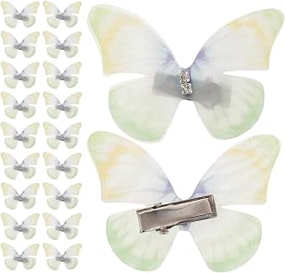 VALICLUD 50 Piezas Pinzas para Pelo Doble Capa Clips de Organza Ultraligeros con Diseño de Accesorios Decorativos para Mujeres y Niñas Color Verde para Uso Diario y Peinados Creativos