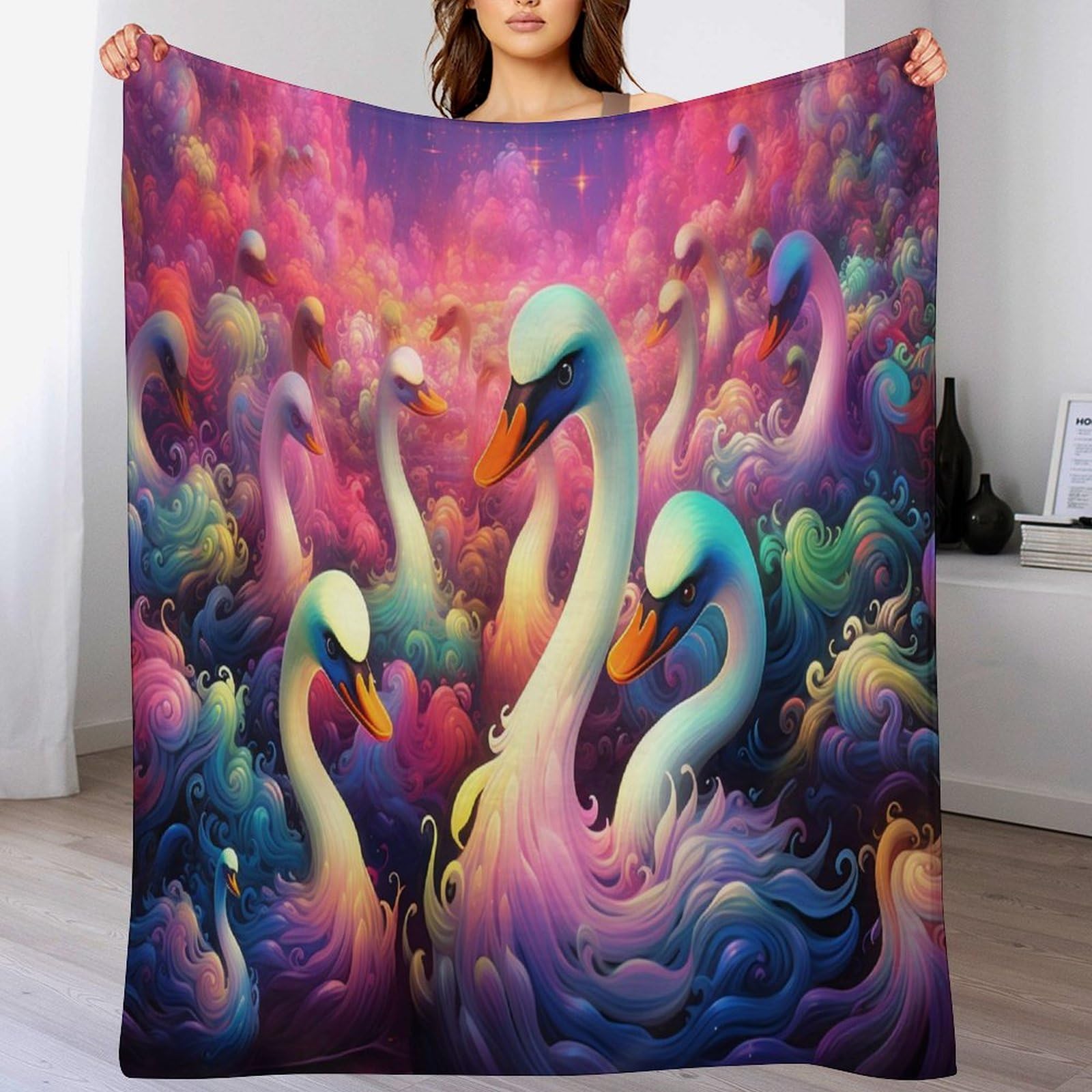 Couverture polaire abeille pour cocooning sur le canapé ou lit douillet