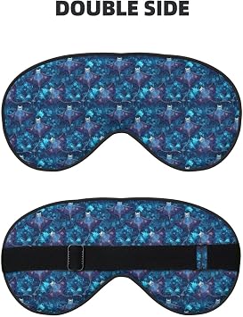 Eye Masks for Sleep Double-Sided – Fantasy Blue Manta Print Adjustable Blackout Sleep Mask for Women and Men, Comfortable Eye Covers for Sleeping, Travel