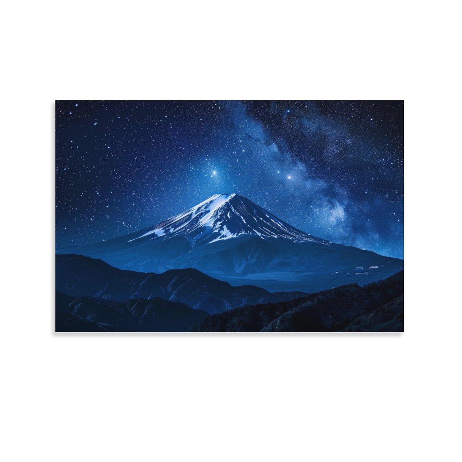 星空と富士山の風景画　絵画　現代アート　原画　キャンバス　モダンアート 現代アート 富士山 水彩画 星空 Amazon co jp 絵画 夜の富士山の星空