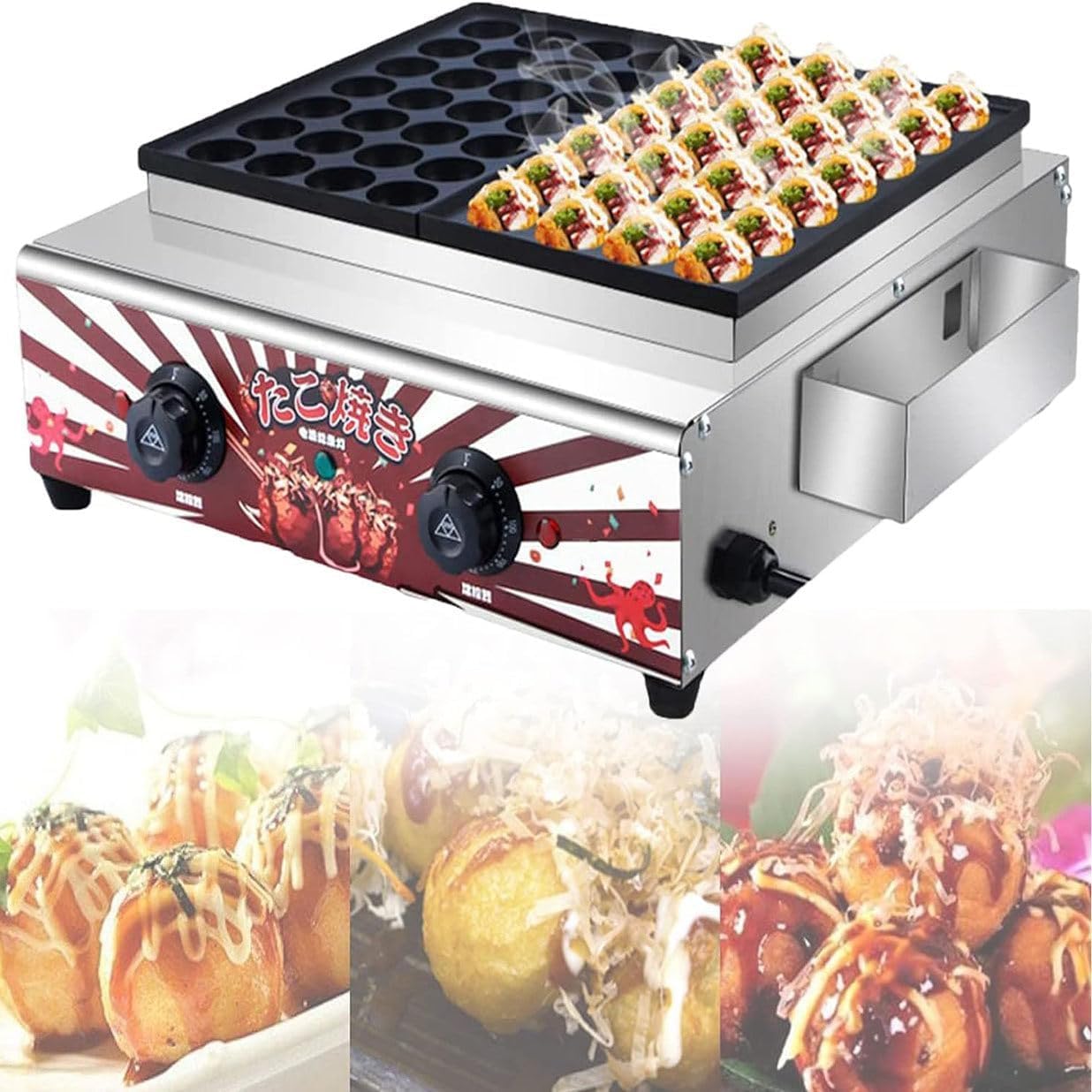 à takoyaki professionnelle à 56 trous, électrique à boulettes de poulpe, poêle à griller japonaise antiadhésive, restaurants et fast-foods.