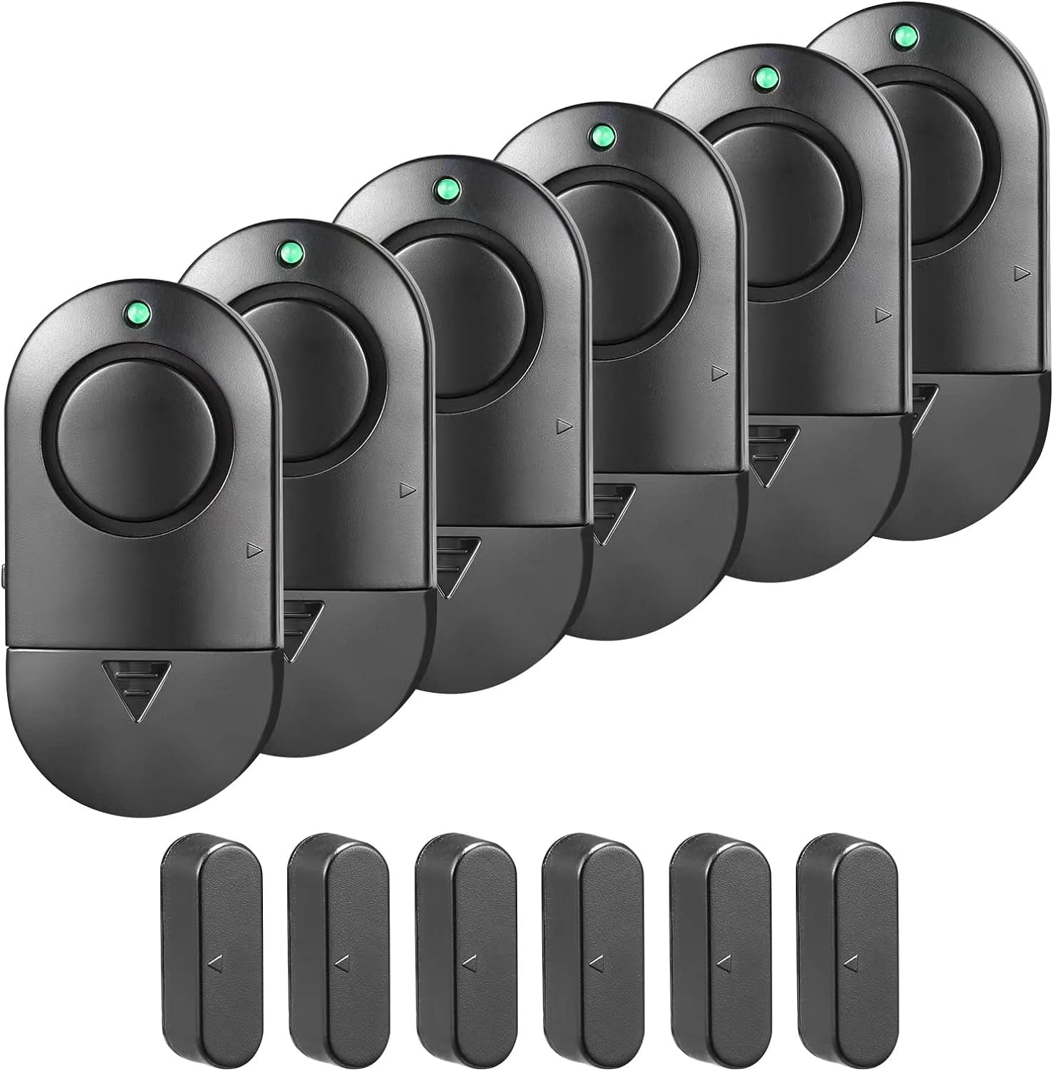 Lot de 6 alarmes sans fil pour fenêtre et porte Noir