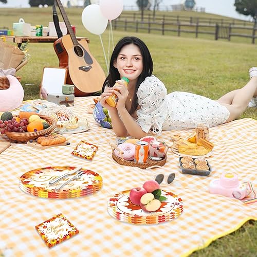 Miniatura 4 de 48 piezas de decoración de fiesta de Acción de Gracias, juego de vajilla para fiesta de Acción de Gracias, suministros de fiesta temática de Acción