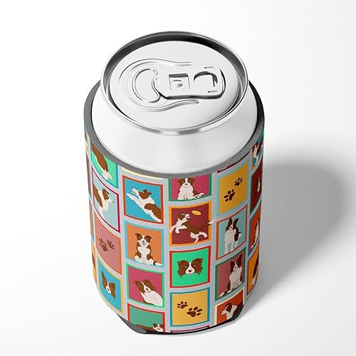 Miniatura 4 de Caroline's Treasures MLM1149CC - Frigorífico para latas o botellas, contenedor plegable con aislamiento para bebidas con borde rojo, multicolor