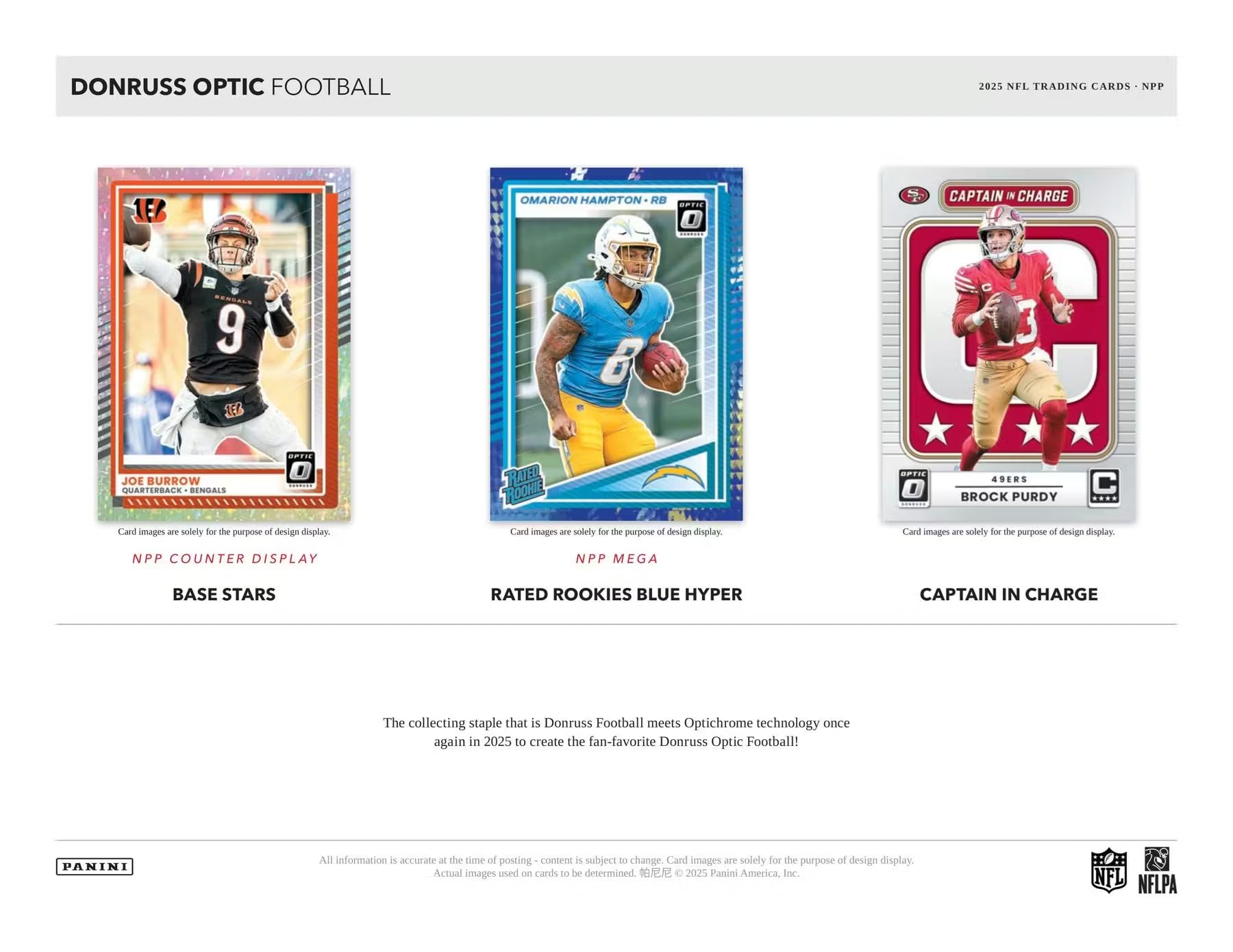 2025 Panini Donruss Optic Football Mega Trading Card Box (1 carta autografo o memorabilia per scatola)