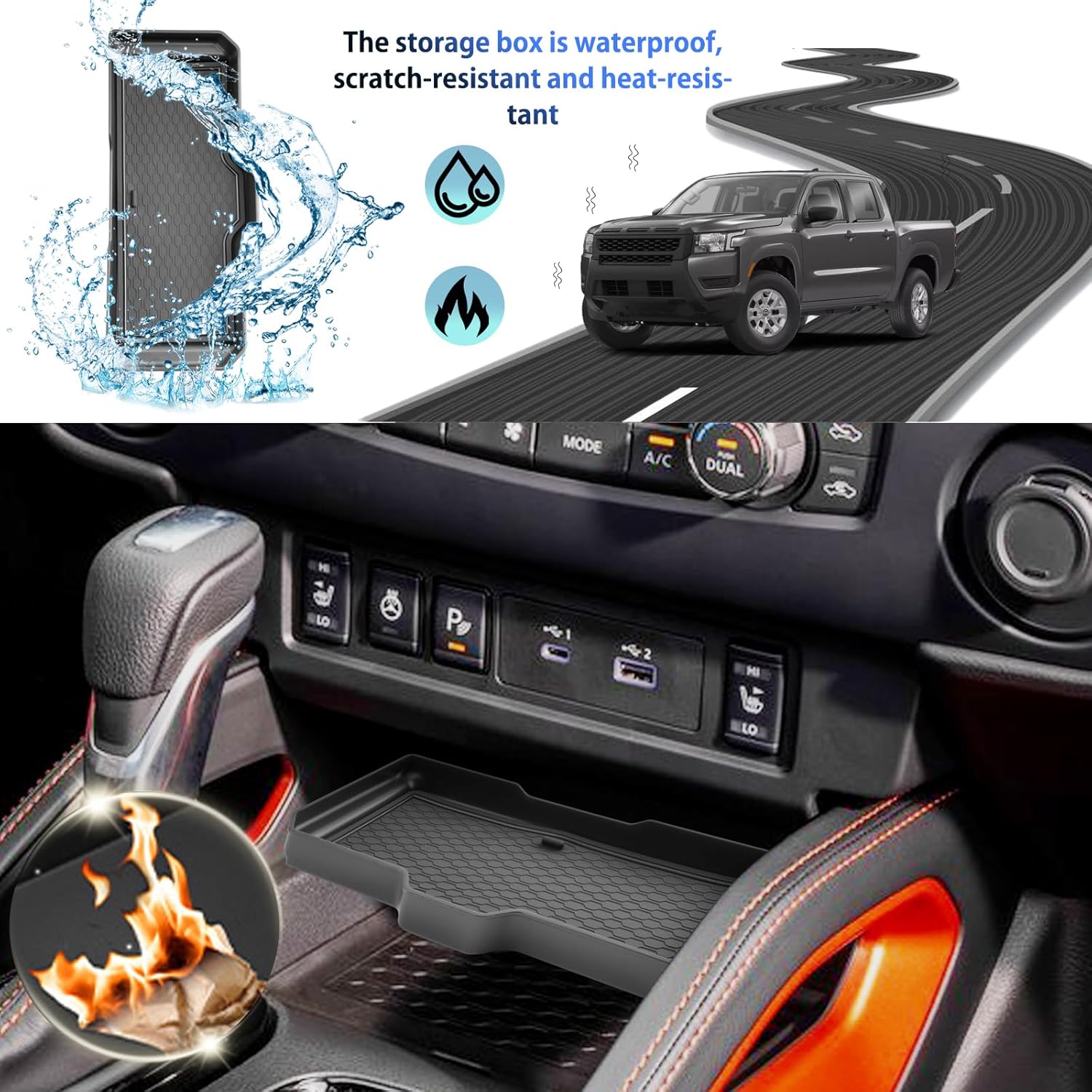 SHAOHAO 3 Pcs for 2025 2026 Nissan Frontier Center Console Organizer for 2022-2025 2026 Nissan Frontier Accessories (S/SV/Pro-X/Pro-4X/SL) Middle Console Tray & Cup Holder Space Expand Storage Box