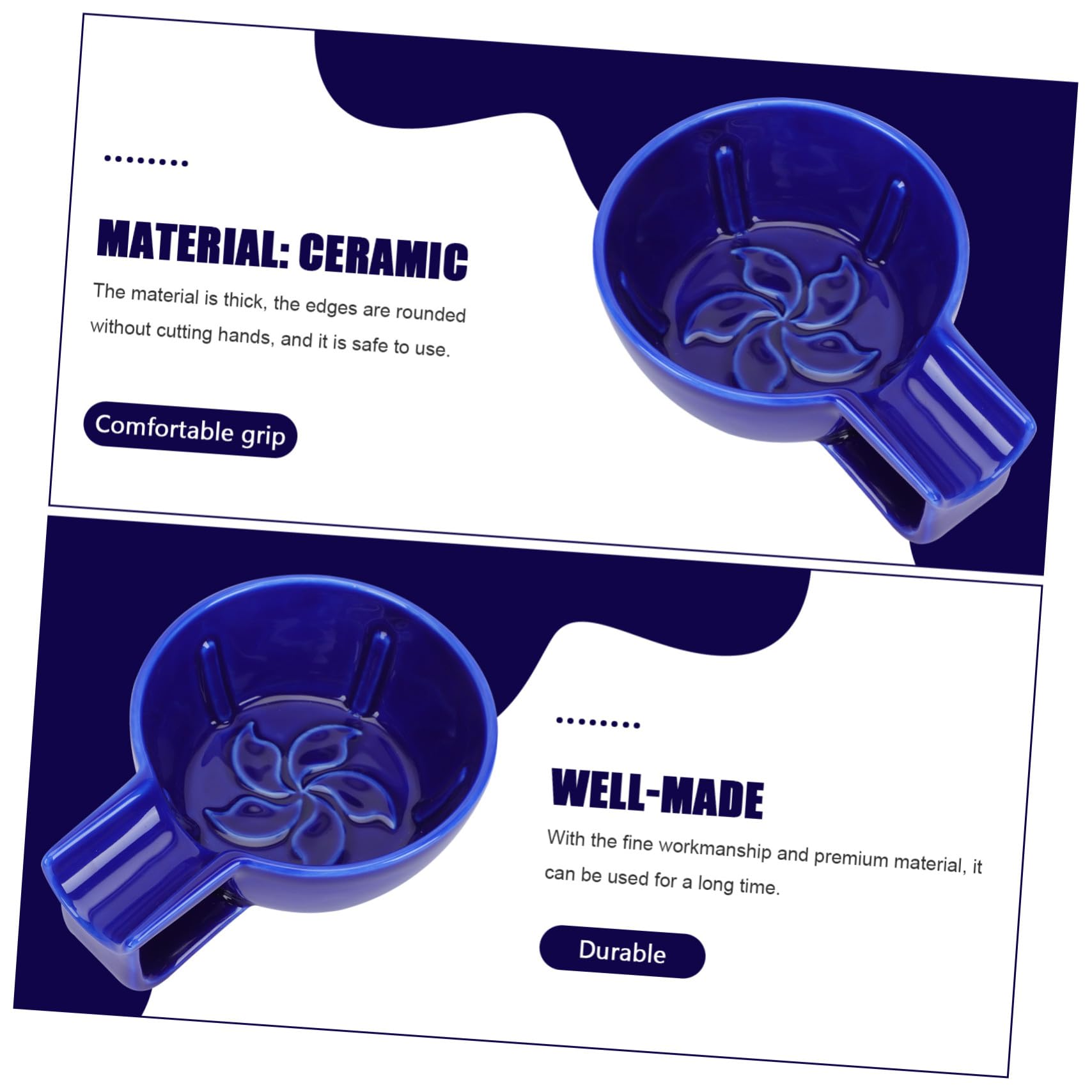 Bol à Raser Céramique Bleu, Grand Format, pour Mousse Homme