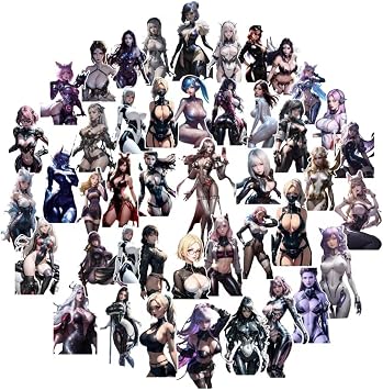 50pcs Anime Girl Stickers for Adults -Kawaii Cute Hot Lady Stickers- Vinyl Waterproof 3D Sexy Girl Decals for Men - Car, Truck, Laptop, Motorcycle Accessories