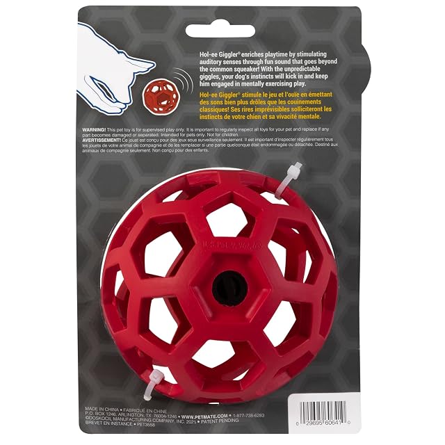Foto 2 de 5 de JW HOL-EE - Pelota para Perros con Sonido de Risa, Juguete Interactivo para Perros, Color Rojo